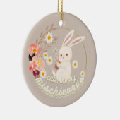 Mischievous Cute Bunny Keramisch Ornament (Rechts)