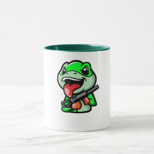 Mischievous Frog met Pistool Cartoon Koffie Mok