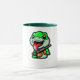 Mischievous Frog met Pistool Cartoon Koffie Mok