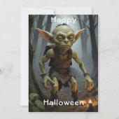 Mischievous Goblin Lurking in een spookbos Kaart (Voorkant)