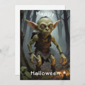 Mischievous Goblin Lurking in een spookbos Kaart (Voorkant / Achterkant)