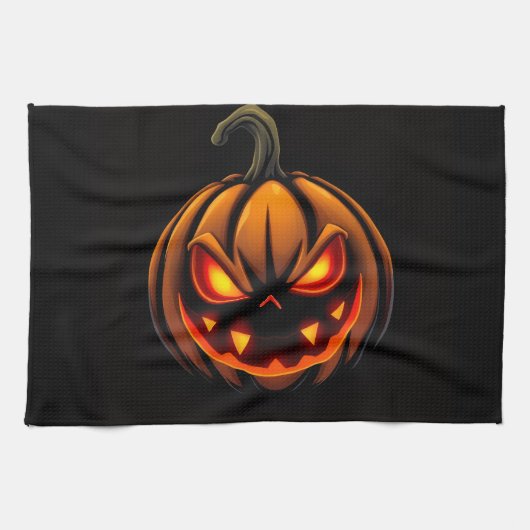 Mischievous Pumpkin Monster Halloween Towel Theedoek (Horizontaal)