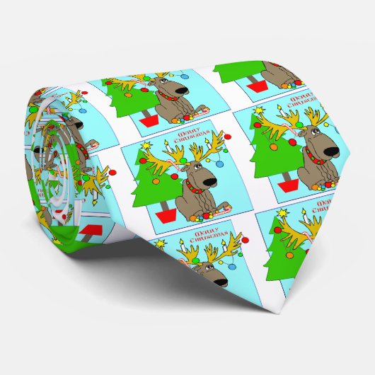 Mischievous Reindeer Stropdas (Opgerold)