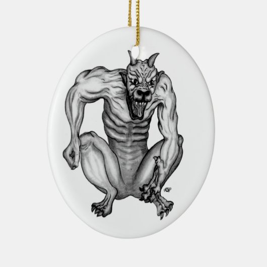 Mischwesen Trol Duivel Golem Gargoyle Keramisch Ornament (Rechts)