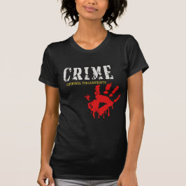 misdaad-criminele vingerafdrukken T-shirt