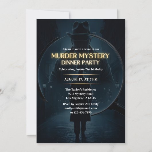 Misdaad Detective Game Moord Mystery Party Verjaar Kaart (Voorkant)