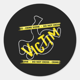 Misdaadplek Slachtoffer Mystery Dinner Chalk Outli Ronde Sticker