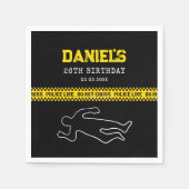 Misdaadscène Verjaardagsfeest met gele politieband Servet (Voorkant)