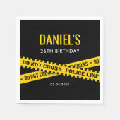 Misdaadscène Verjaardagsfeest met gele politieband Servet (Voorkant)