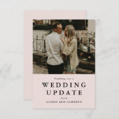 Mise à jour du mariage modifier la date carte phot (Devant / Derrière)