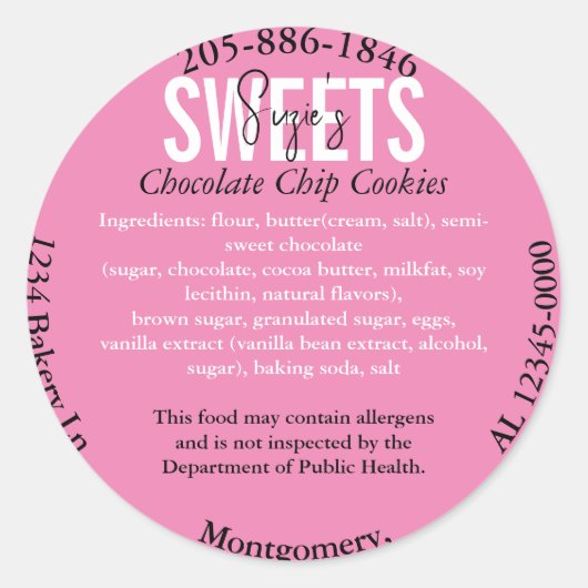 Mise à jour Étiquette de l'ingrédient de la loi de (Devant)