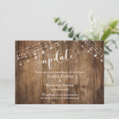Mise à jour Mariage Annulé, Carte Rustique en Bois (Debout devant)