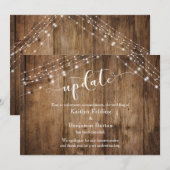 Mise à jour Mariage Annulé, Carte Rustique en Bois (Devant / Derrière)