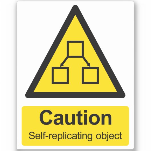 Mise en garde autorépliquant autocollant d'avertis (Devant)