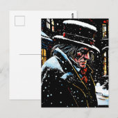 Miser Mister Ebenezer Scrooge Victoriaans Kerstmis Briefkaart (Voorkant / Achterkant)