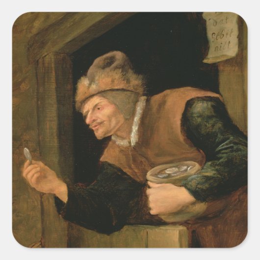 Miser Vierkante Sticker (Voorkant)