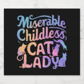 Miserable kinderloze kat dame bier etiket (Enkel label)