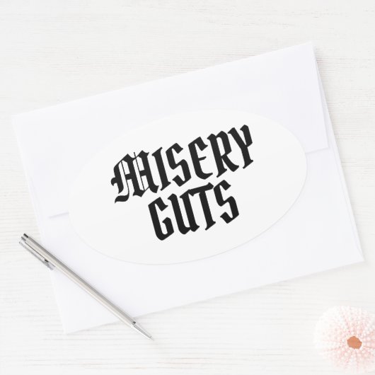 Misery Guts Ovale Sticker (Envelop)