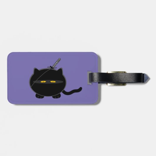 Misfit Ninja Cat Bagagelabel (Achterkant horizontaal)