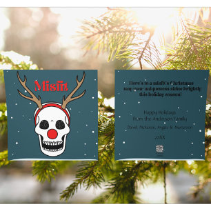 Misfit rode neus rendier schedel Kerstmis Feestdagenkaart