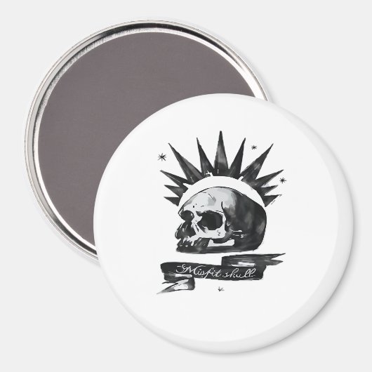 Misfit Skull Creative Character Art Style Magneet (Voorkant / Achterkant)