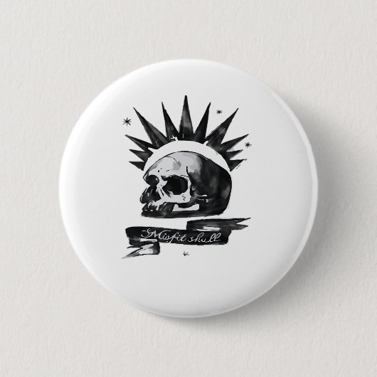 Misfit Skull Creative Character Art Style Ronde Button 5,7 Cm (Voorkant)