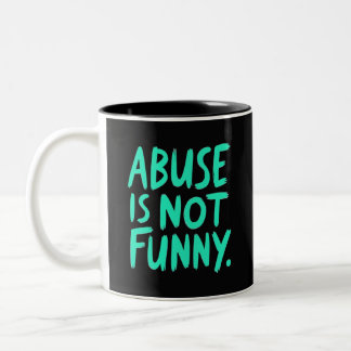 Mishandeling is niet grappig tweekleurige koffiemok