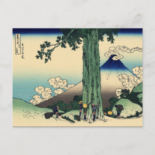 Mishima Pass in de provincie Kai (door Hokusai) Briefkaart