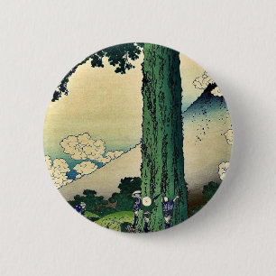 Mishima Pass in de provincie Kai, door Katsushika, Ronde Button 5,7 Cm