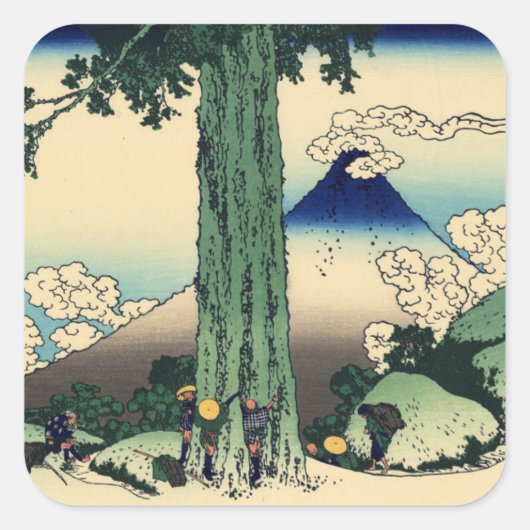 Mishima Pass in de provincie Kai Vierkante Sticker (Voorkant)