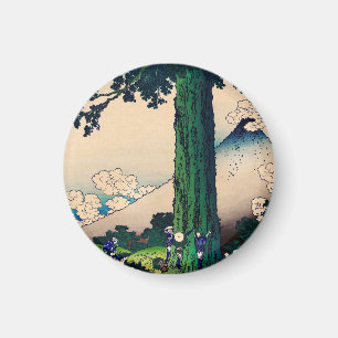 Mishima Pass in Kai Province door Katsushika Hokus Magneet