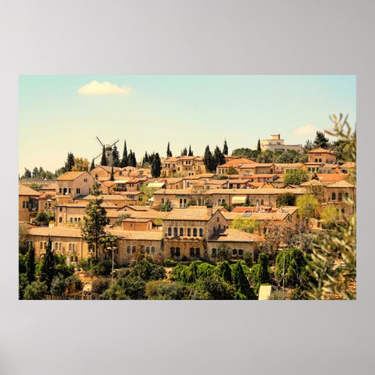 Mishkenot Shaananim in Jeruzalem Poster (Voorkant)