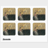 Misia op de Piano Vierkante Sticker (Vel)