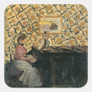 Misia op de Piano Vierkante Sticker