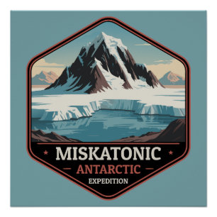 Miskatonic Antarctische Expeditie Vintage Reis Perfect Poster