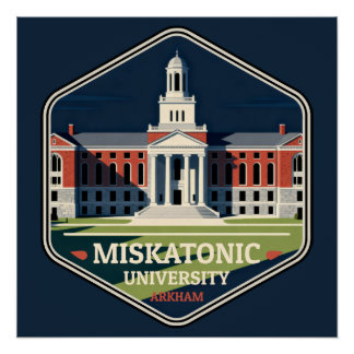 Miskatonic Universiteit Arkham Vintage Reisbadge Perfect Poster