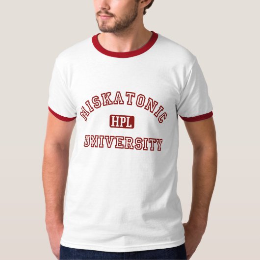 Miskatonic University Ringer T-shirt (Voorkant)