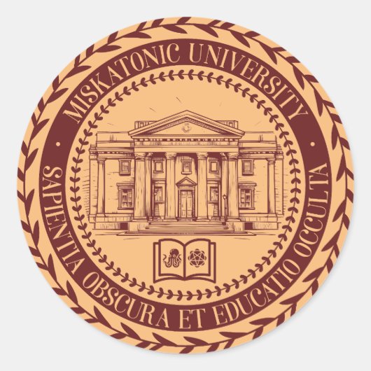 Miskatonic University Seal Ronde Sticker (Voorkant)