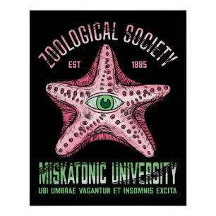 Miskatonic University Zoological Society Lovecraft Perfect Poster