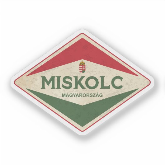 Miskolc Hungary Vintage Sticker (Voorkant)