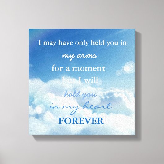 Miskraam/doodgeboren Verlies Memorial Canvas Afdruk (Voorkant)