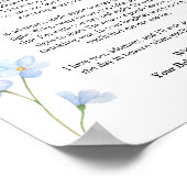 Miskraam Vergeet me niet Floral Verlies van Baby G Poster (Hoek)