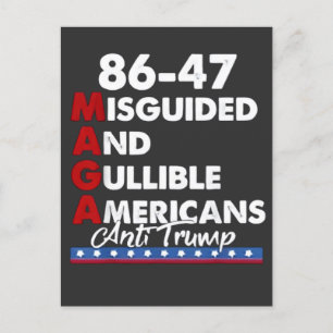 Misleide en goedgelovige Amerikanen 86-47 Uitnodiging Briefkaart