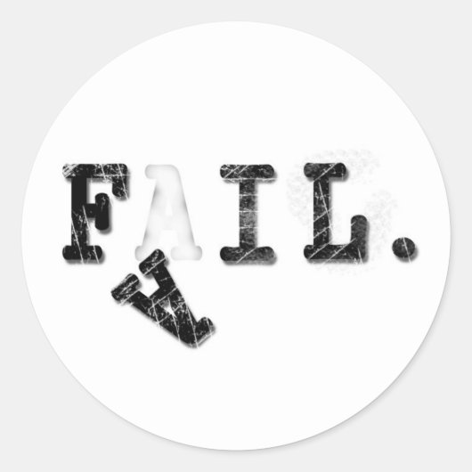 mislukken. ronde sticker (Voorkant)