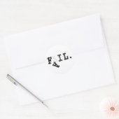 mislukken. ronde sticker (Envelop)