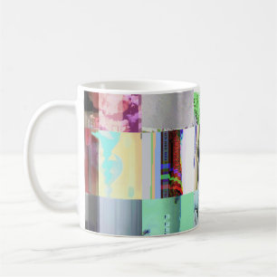 Mislukte laaddonker glitch kunst abstract raster koffiemok