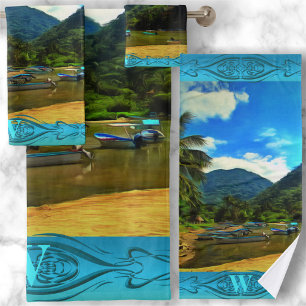 Mismaloya, Vissende Boats 0344 Bad Handdoek