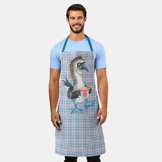 Mismatch Blue Pink Paars Pset Cheeky Penguin Schort (Gedragen)