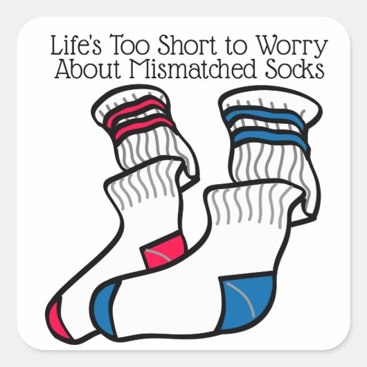 Mismatch Lost Sock Memorial Day Vierkante Sticker (Voorkant)