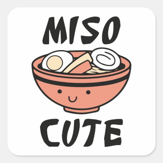 Miso Cute Vierkante Sticker (Voorkant)